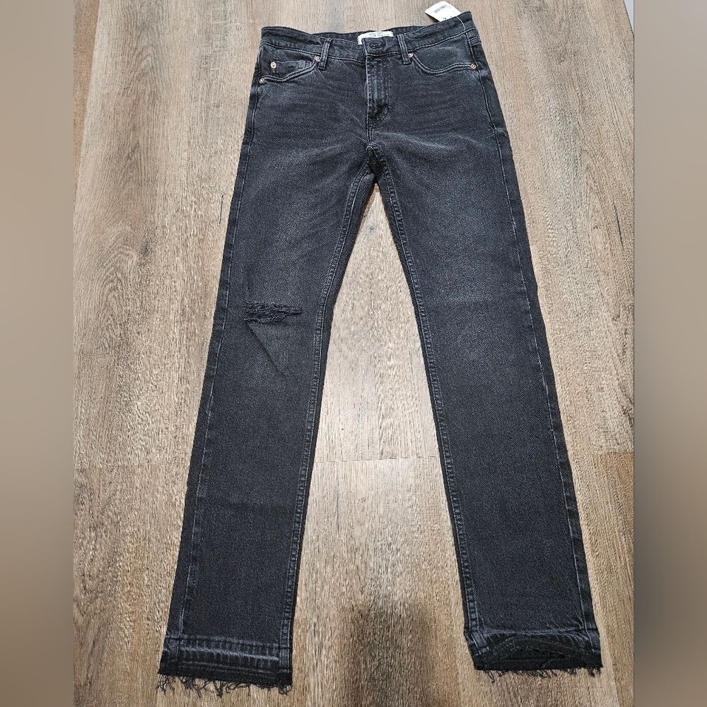 Free People We the Free Cuffed Slim Boyfriend Jean, Faded Black, 25 - Picture 6 of 12